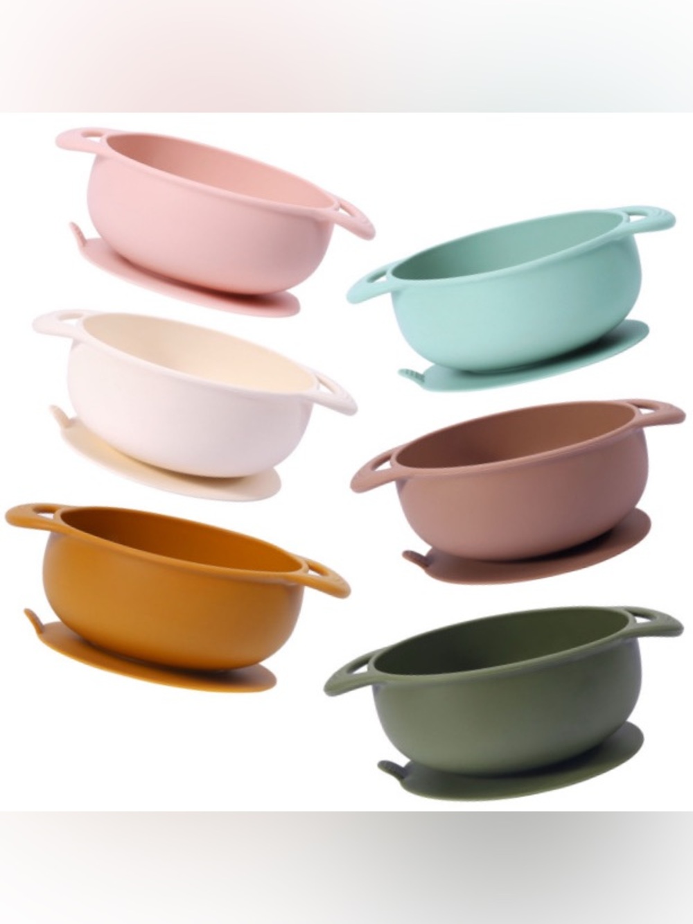 SET OF 4 - Silicone Suction Snack Baby Travel Bowls — NWT Multicolor Pack